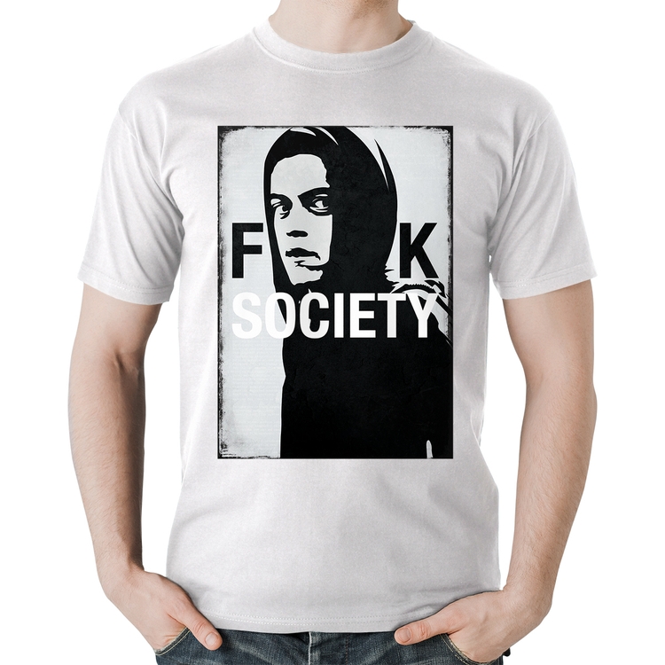 Camiseta Algodão F**k Society Eliot - Branca