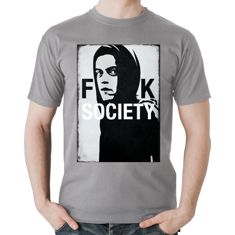 Camiseta Algodão F**k Society Eliot - Cinza