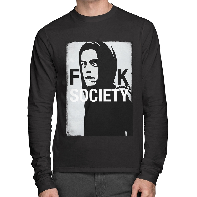 Camiseta Algodão F**k Society Eliot Manga Longa