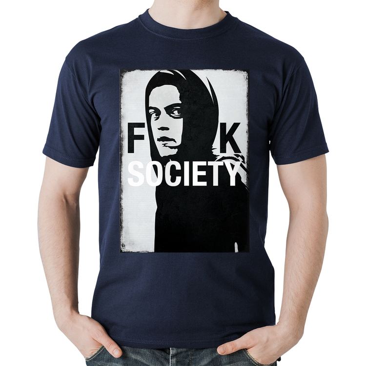 Camiseta Algodão F**k Society Eliot - Marinho