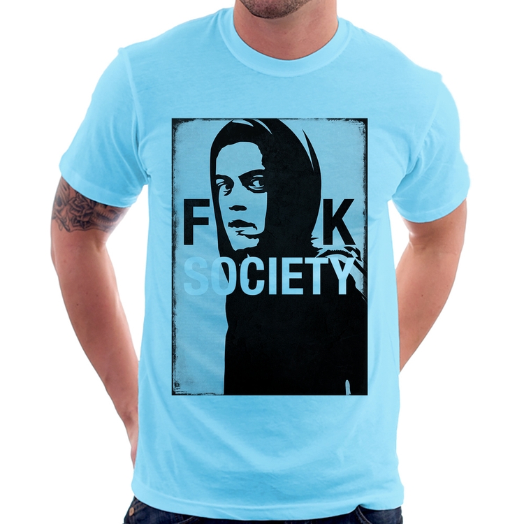 Camiseta F**k Society Eliot - Azul Bebê