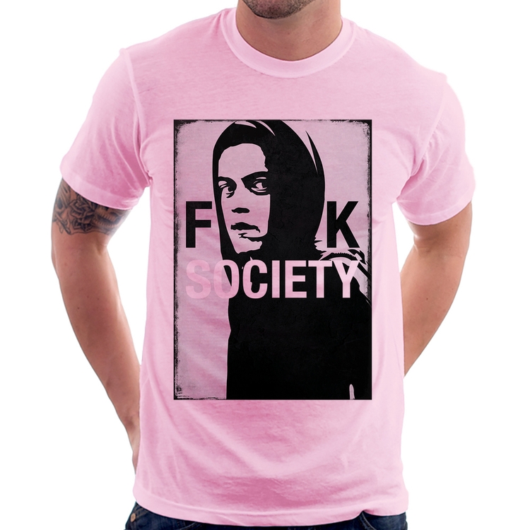 Camiseta F**k Society Eliot - Rosa Bebê
