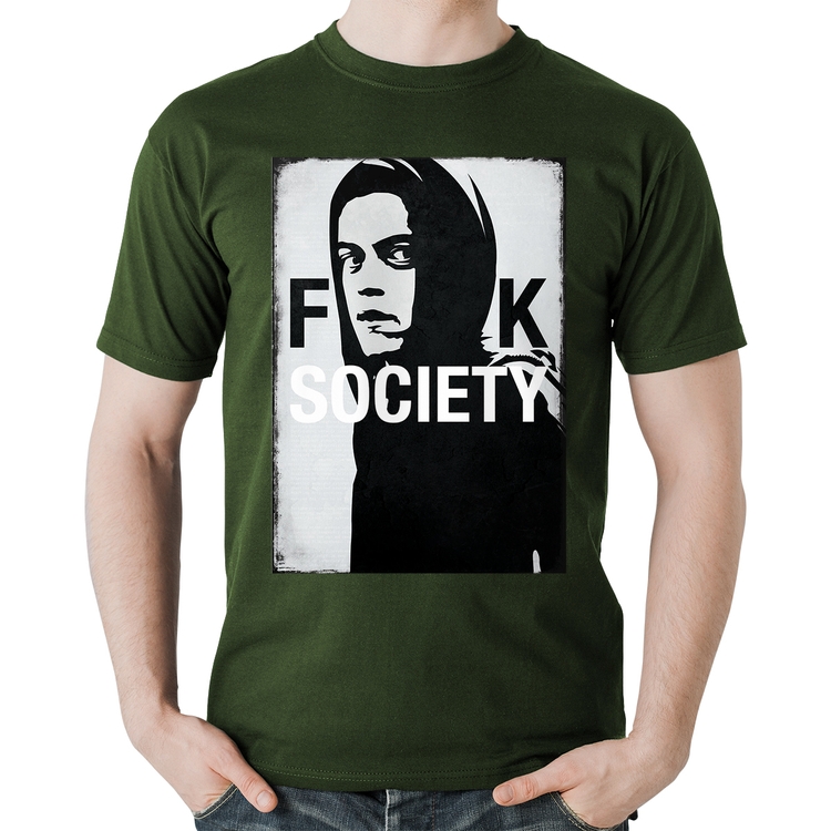 Camiseta Algodão F**k Society Eliot - Musgo