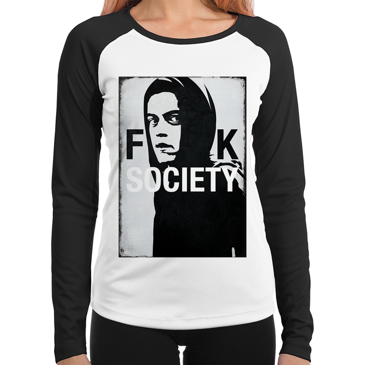 Baby Look Raglan F**k Society Eliot Manga Longa