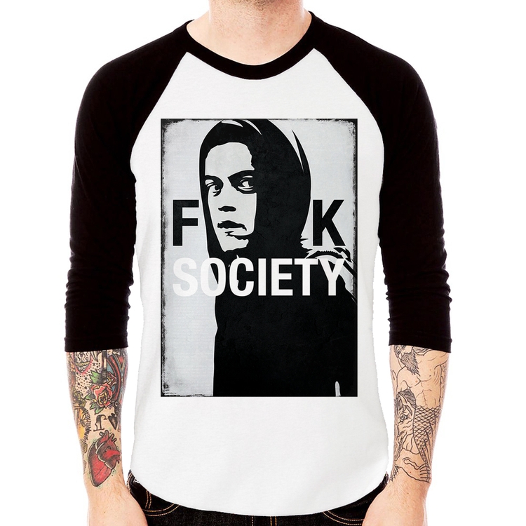 Camiseta Raglan F**k Society Eliot Manga 3/4