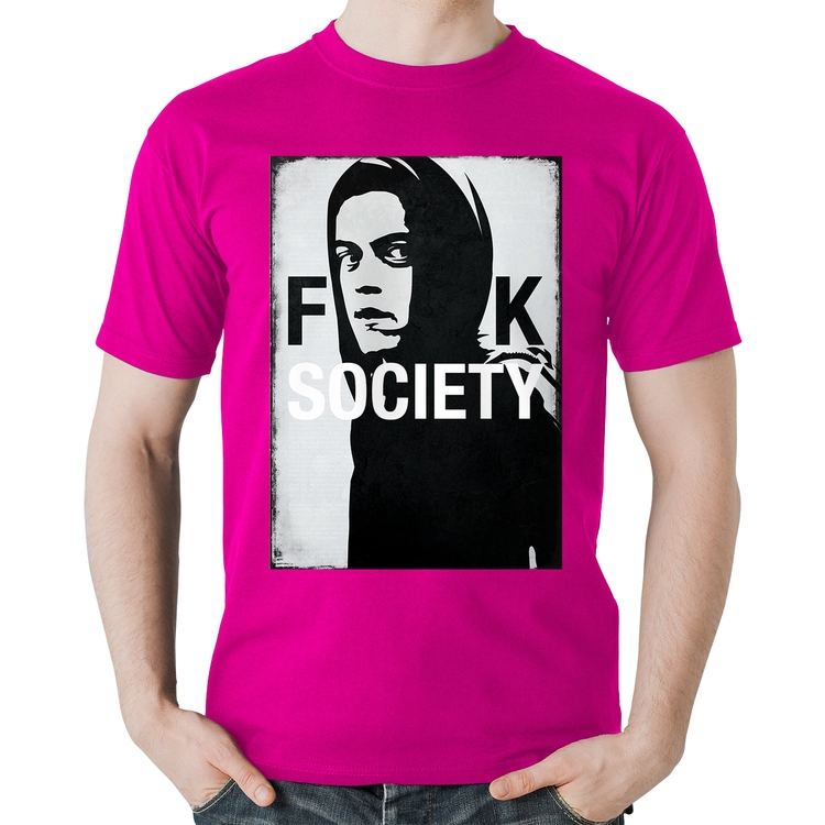 Camiseta Algodão F**k Society Eliot - Rosa