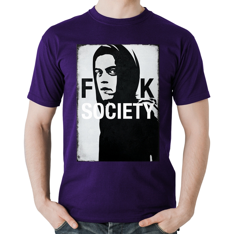 Camiseta Algodão F**k Society Eliot - Roxa