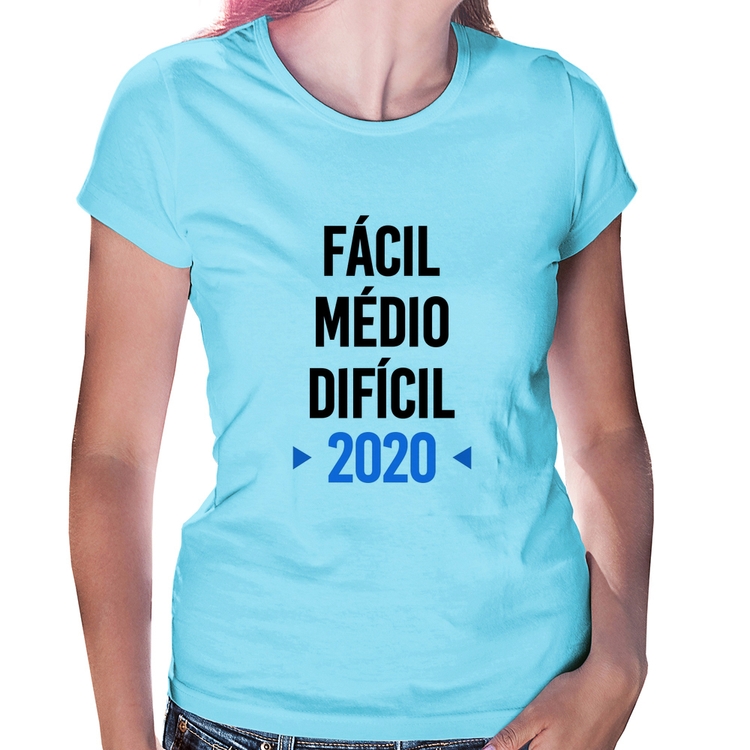 Baby Look Fácil, Médio, Difícil, 2020 - Azul Bebê