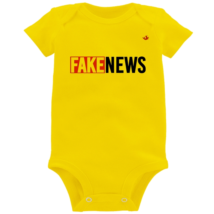 Body Bebê Fake News - Amarelo