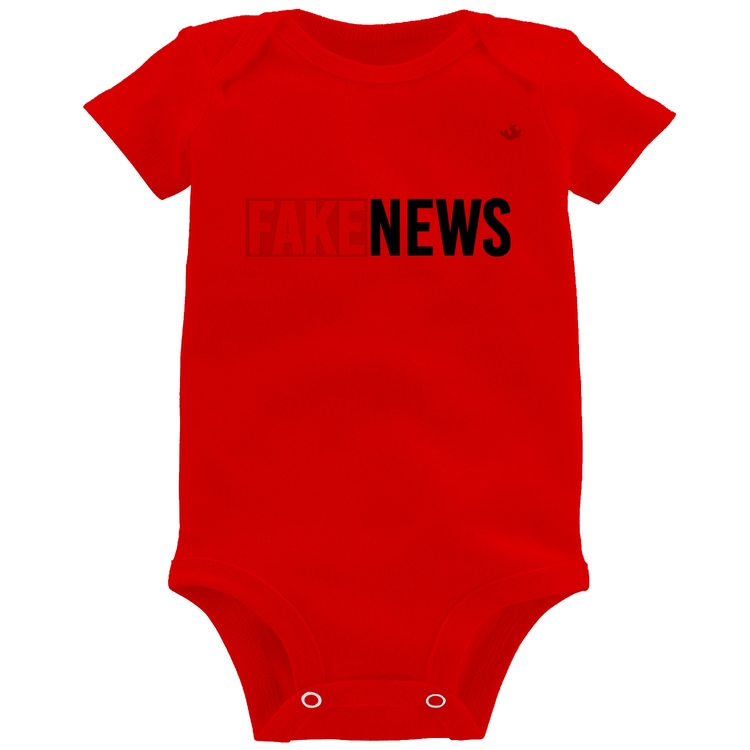 Body Bebê Fake News - Vermelho