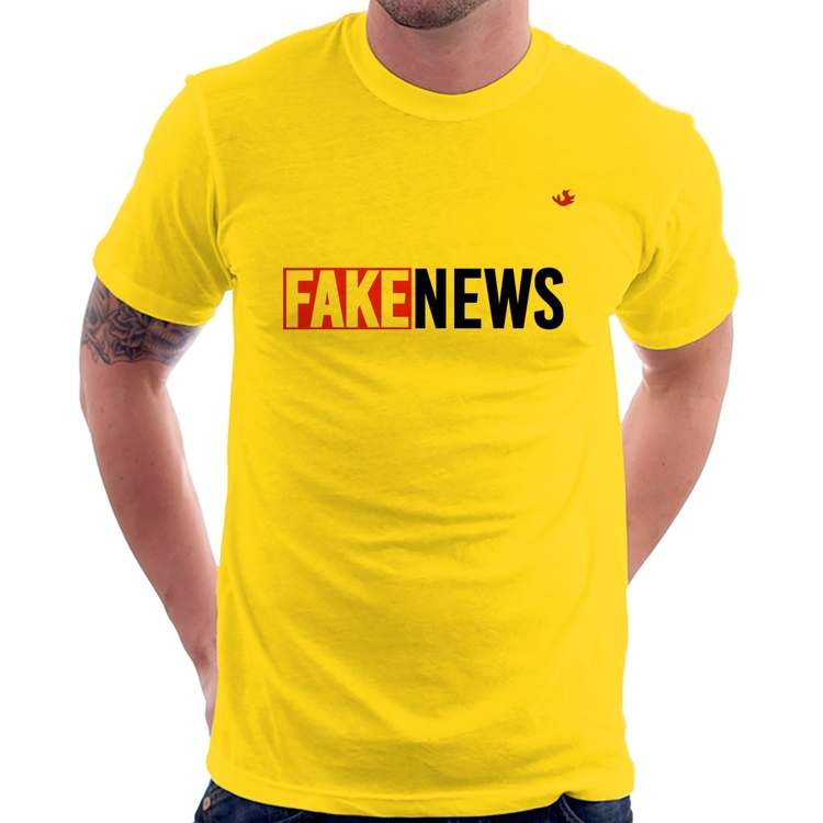 Camiseta Fake News - Amarela