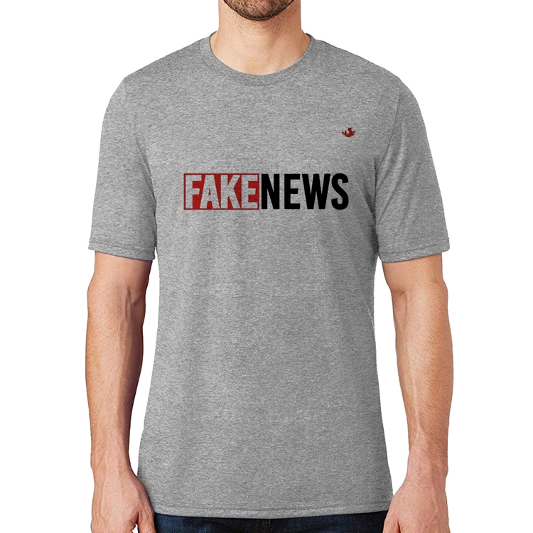 Camiseta Fake News - Cinza
