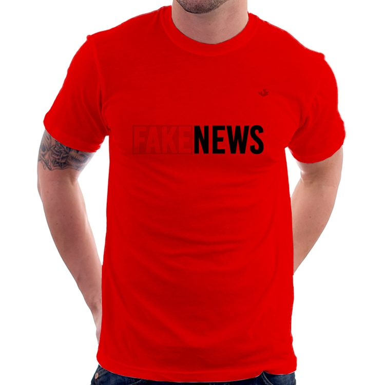 Camiseta Fake News - Vermelha