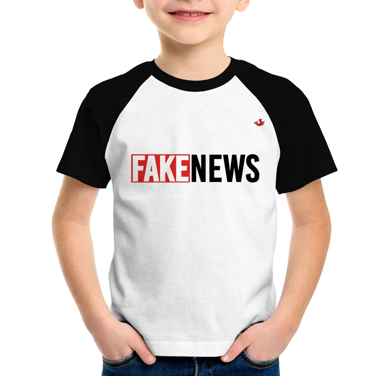 Camiseta Raglan Infantil Fake News