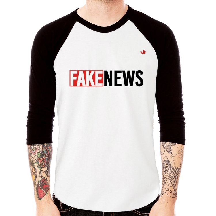 Camiseta Raglan Fake News Manga 3/4