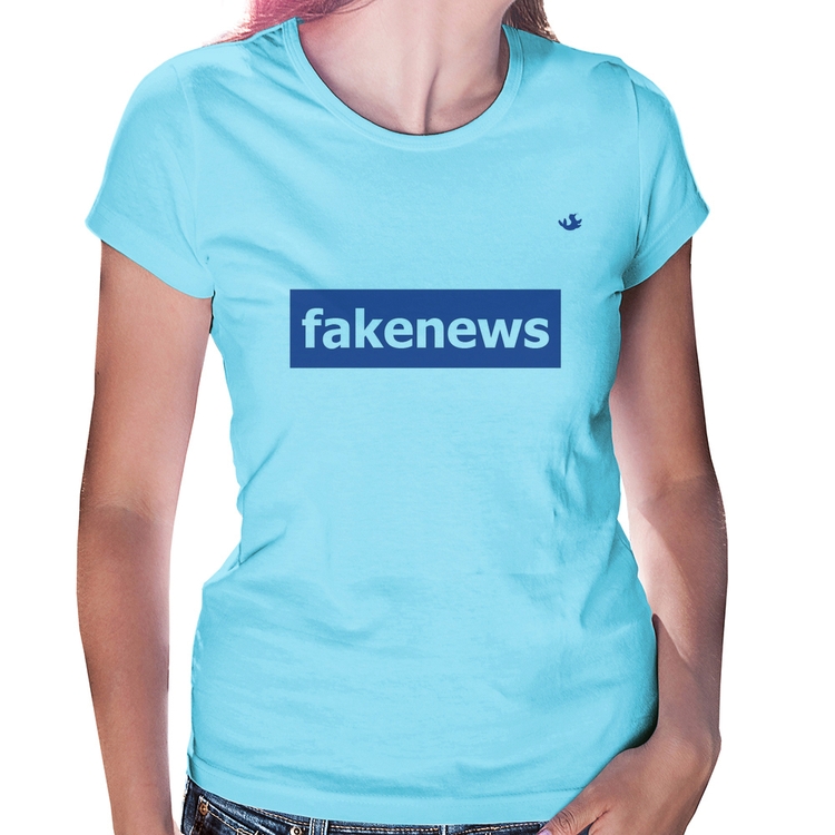 Baby Look fakenews - Azul Bebê