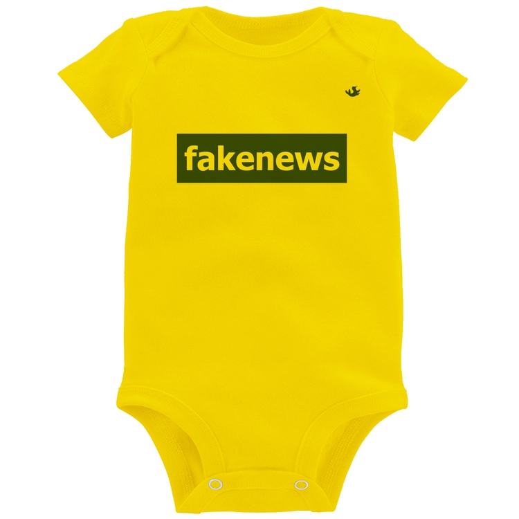 Body Bebê fakenews - Amarelo