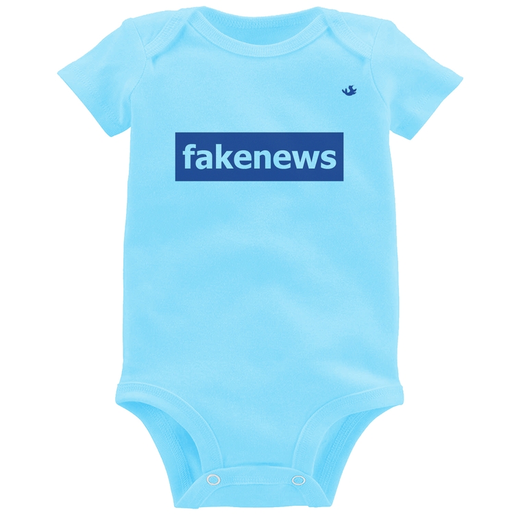 Body Bebê fakenews - Azul Bebê