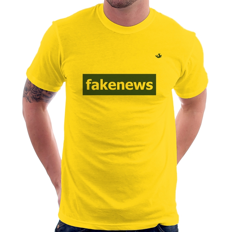 Camiseta fakenews - Amarela
