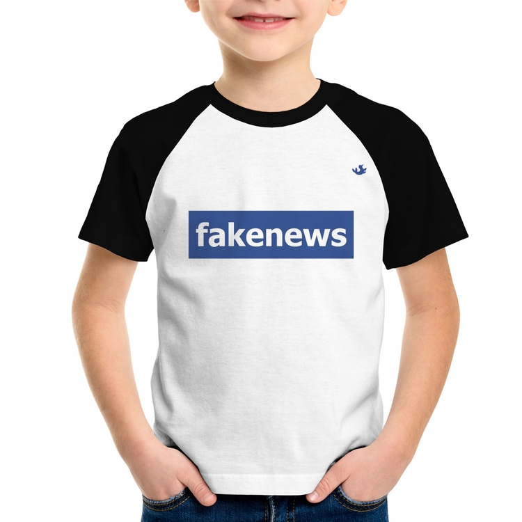 Camiseta Raglan Infantil fakenews