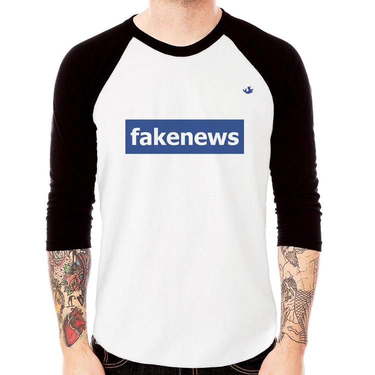 Camiseta Raglan fakenews Manga 3/4