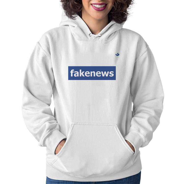 Moletom Feminino fakenews - Branco
