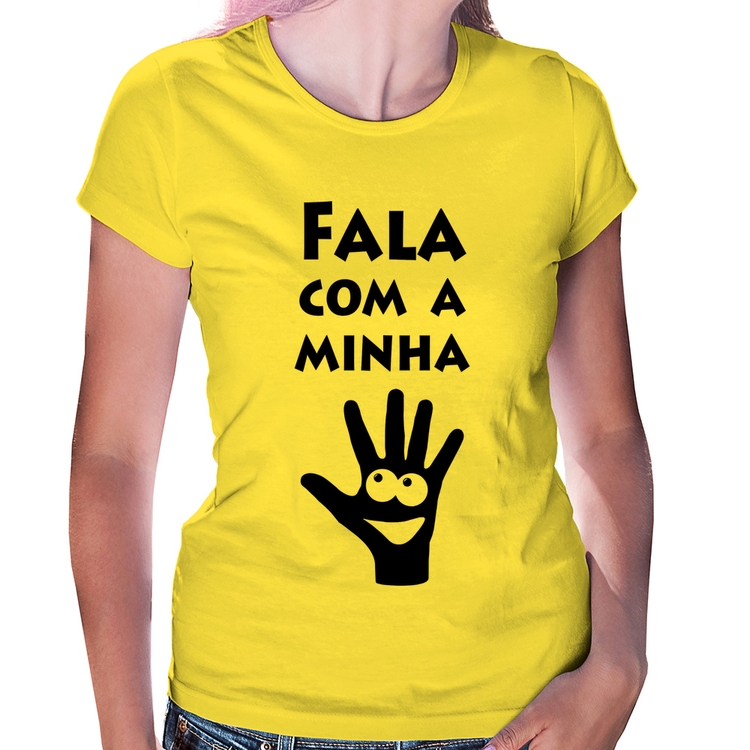 Baby Look Fala Com a Minha Mão - Amarela