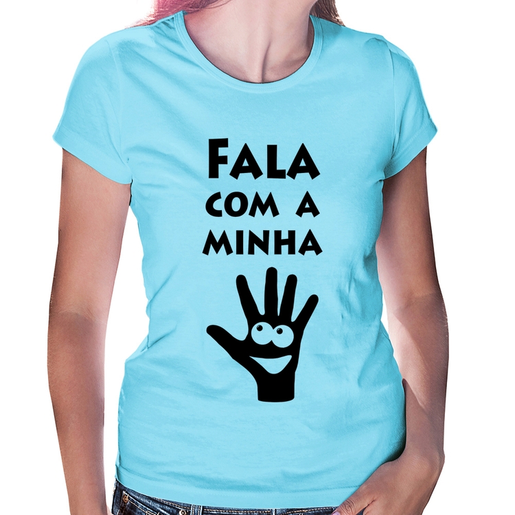 Baby Look Fala Com a Minha Mão - Azul Bebê
