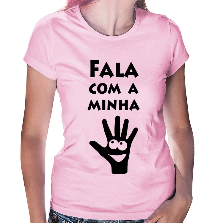 Baby Look Fala Com a Minha Mão - Rosa Bebê