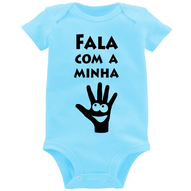 Body Bebê Fala Com a Minha Mão - Azul Bebê