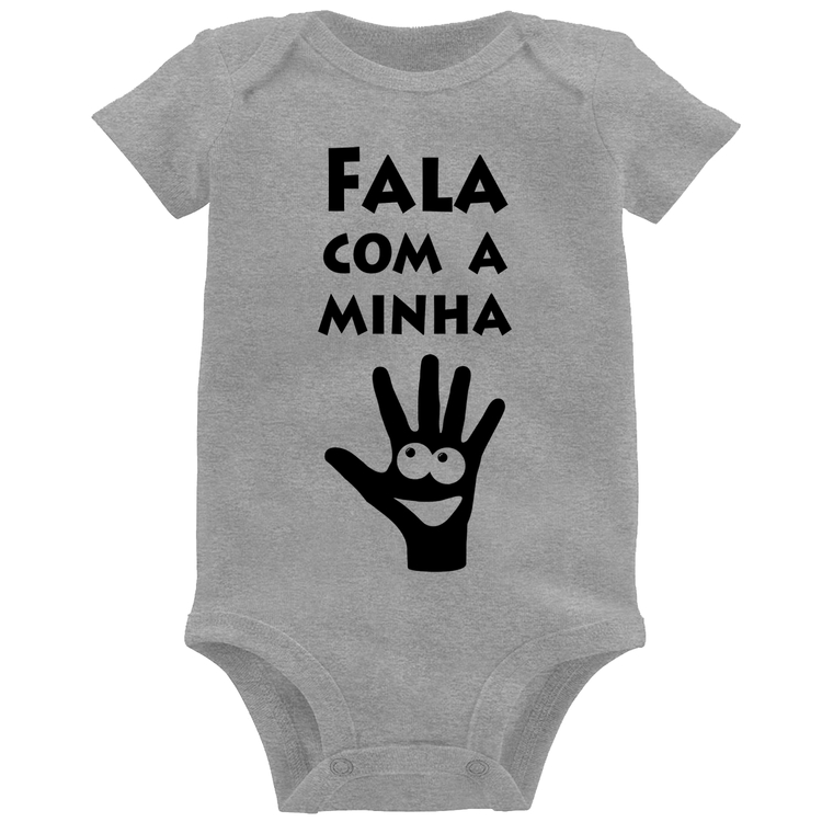 Body Bebê Fala Com a Minha Mão - Cinza