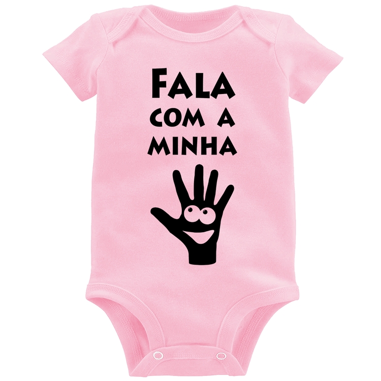 Body Bebê Fala Com a Minha Mão - Rosa Bebê