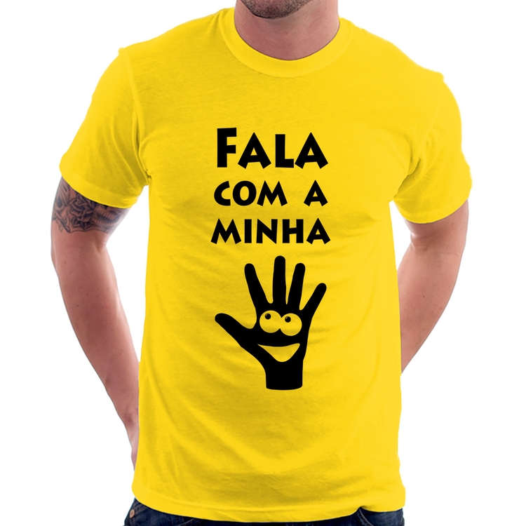 Camiseta Fala Com a Minha Mão - Amarela