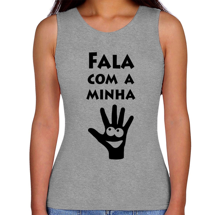 Regata Feminina Fala Com a Minha Mão - Cinza