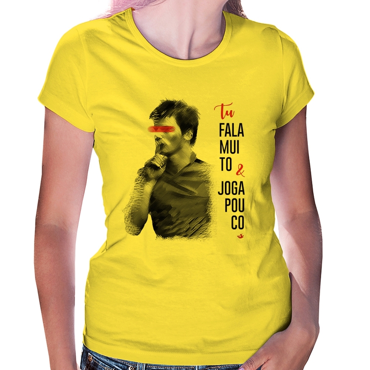 Baby Look Fala muito & Joga pouco - Amarela