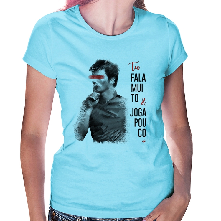 Baby Look Fala muito & Joga pouco - Azul Bebê