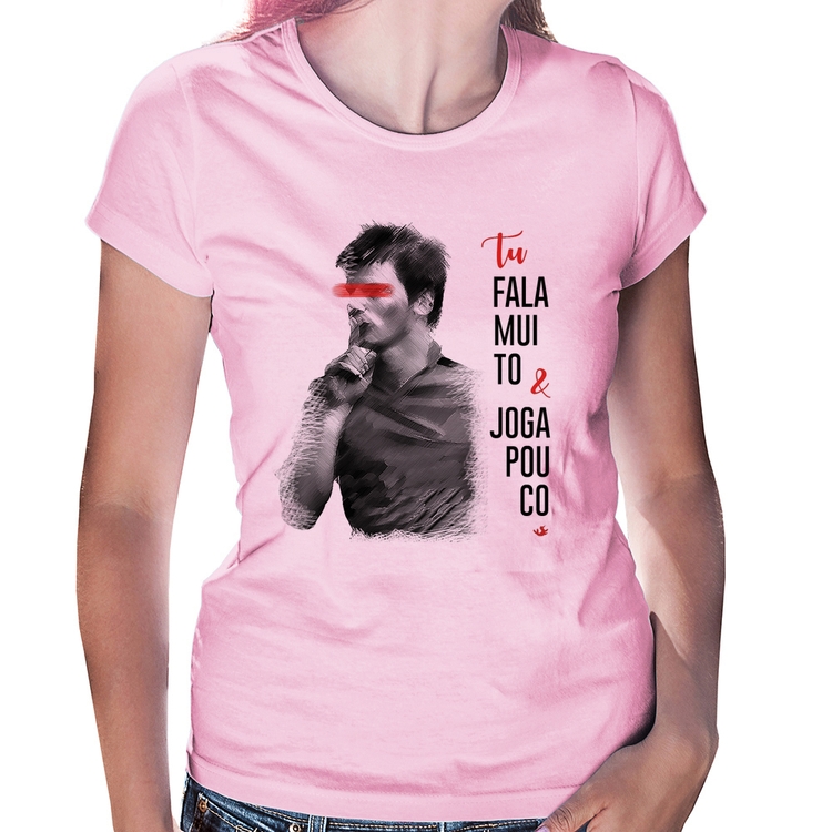 Baby Look Fala muito & Joga pouco - Rosa Bebê