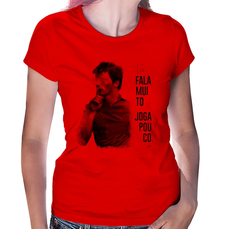 Baby Look Fala muito & Joga pouco - Vermelha