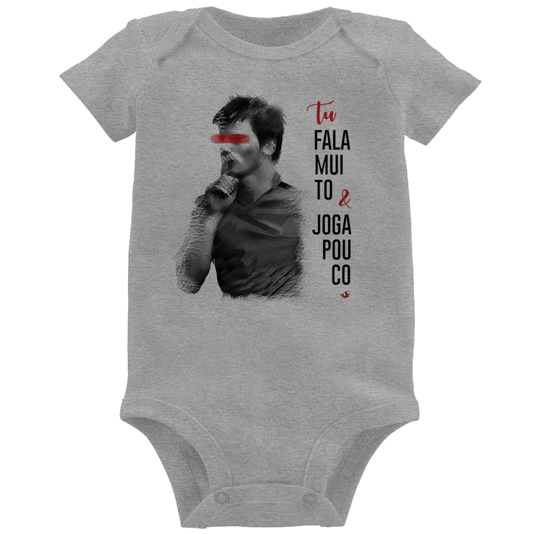 Body Bebê Fala muito & Joga pouco - Cinza
