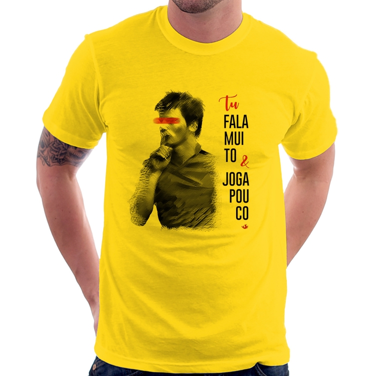 Camiseta Fala muito & Joga pouco - Amarela