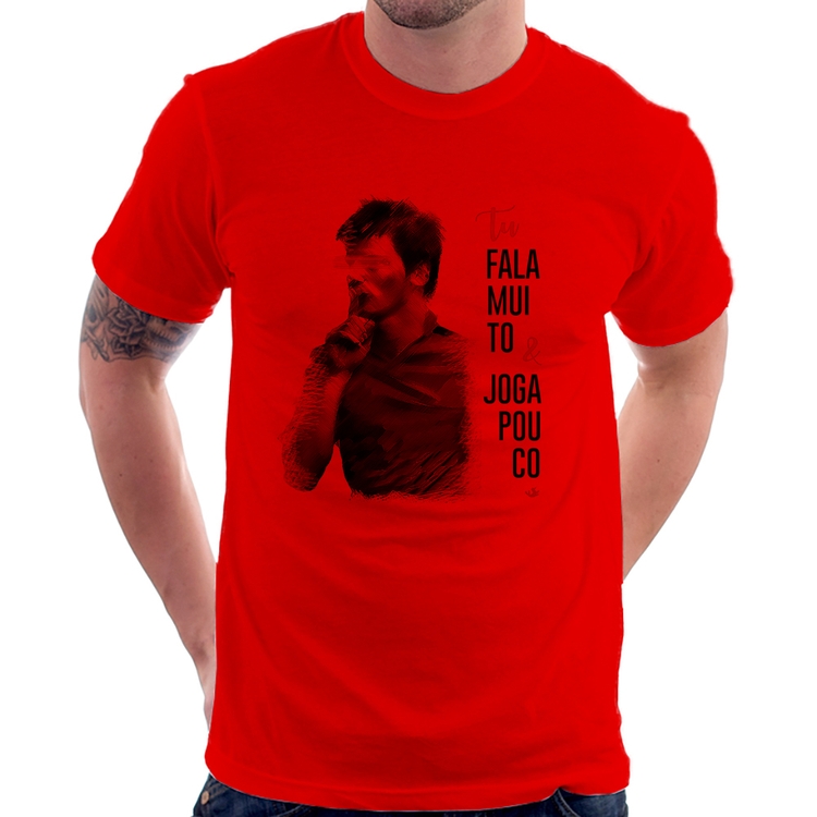 Camiseta Fala muito & Joga pouco - Vermelha