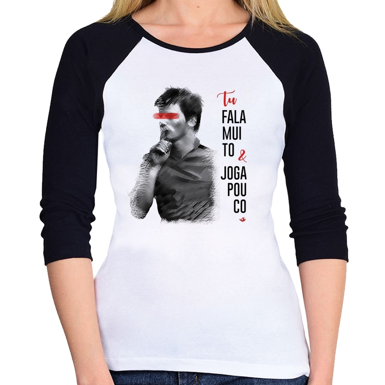 Baby Look Raglan Fala muito & Joga pouco Manga 3/4