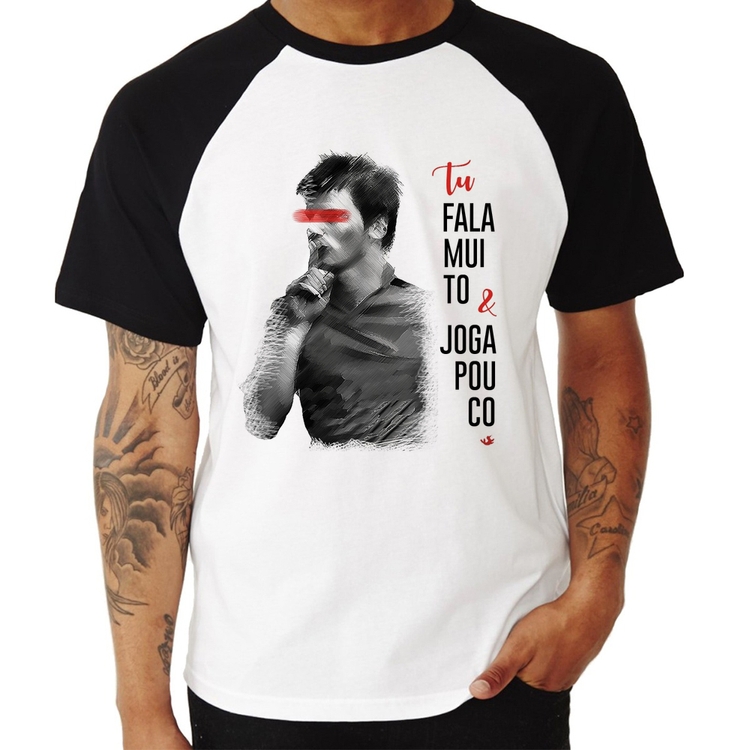 Camiseta Raglan Fala muito & Joga pouco