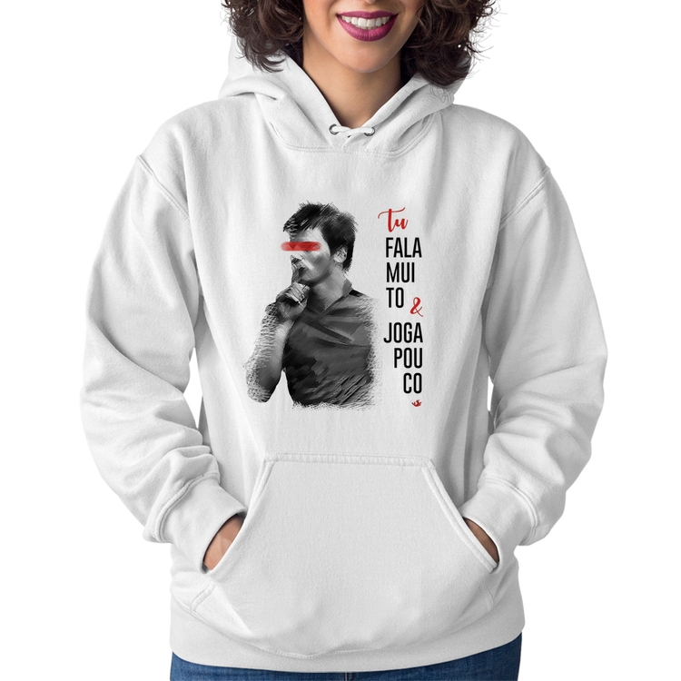 Moletom Feminino Fala muito & Joga pouco - Branco