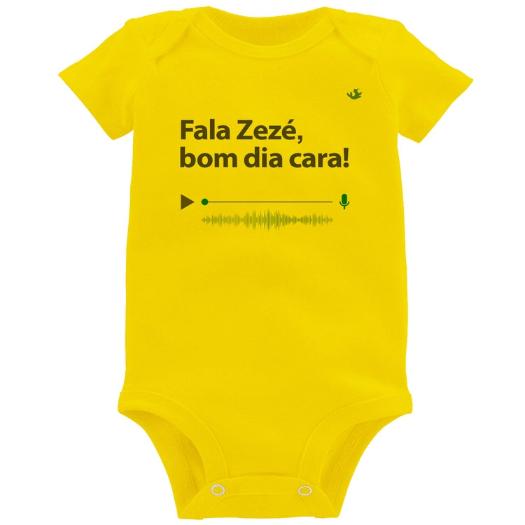 Body Bebê Fala Zezé, bom dia cara! - Amarelo