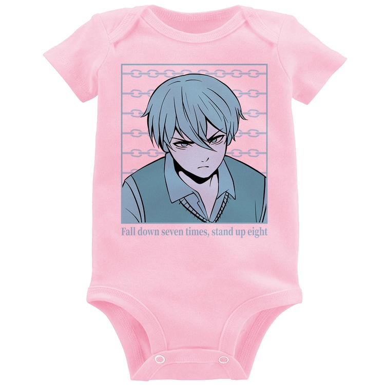 Body Bebê Fall Down Seven Times, Stand Up Eight - Rosa Bebê