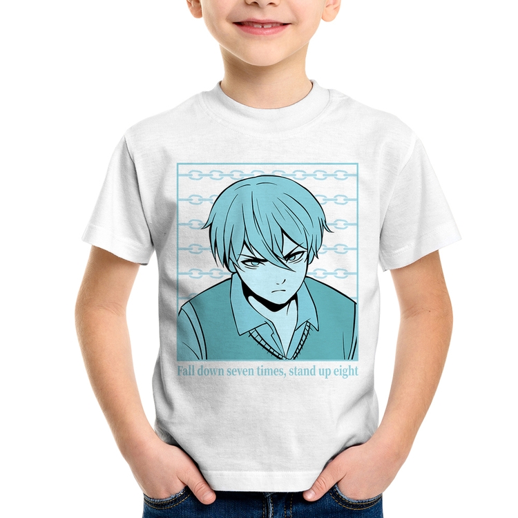 Camiseta Infantil Fall Down Seven Times, Stand Up Eight