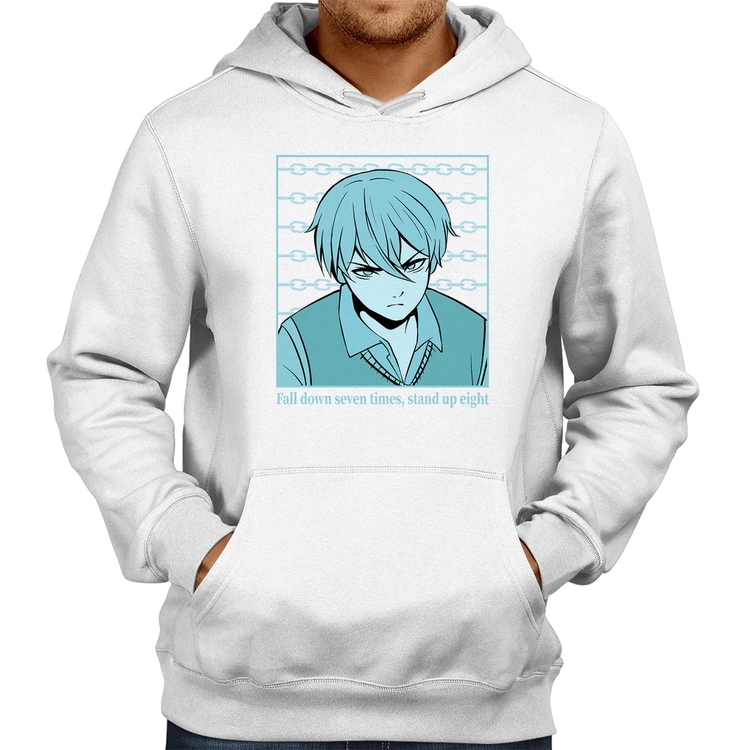 Moletom Fall Down Seven Times, Stand Up Eight - Branco