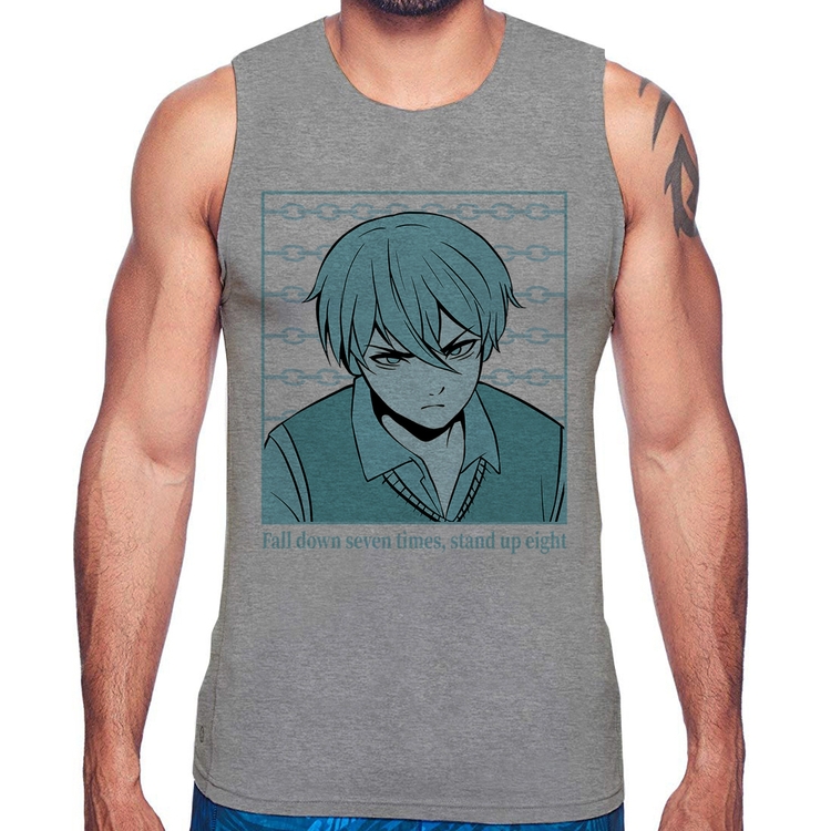 Regata Fall Down Seven Times, Stand Up Eight - Cinza