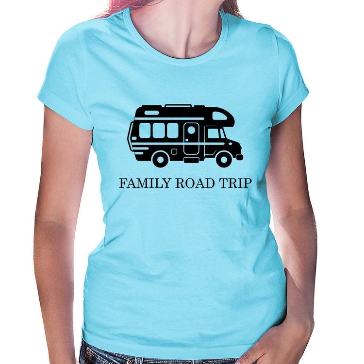 Baby Look Family Road Trip Motorhome - Azul Bebê